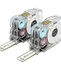 Ribbon tape cartridge set with satin tape and gold "Love you" print, shown from front angle