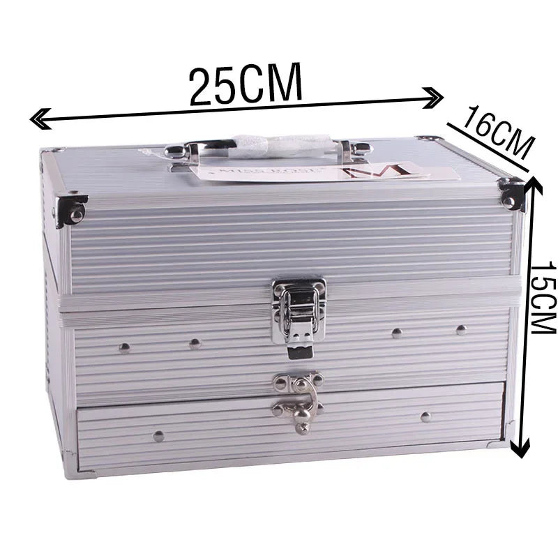 Professional Makeup Kit in Aluminum Case - Tidesmit Salon-Quality Set Professional Makeup Kits Silver Tidesmit