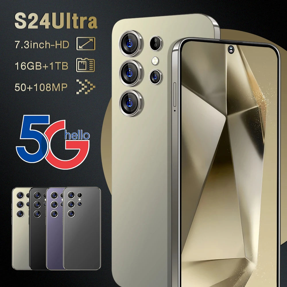 Tidesmit S24 Ultra 5G smartphone with 16GB RAM 1TB storage 7.3 inch display and waterproof gaming design
