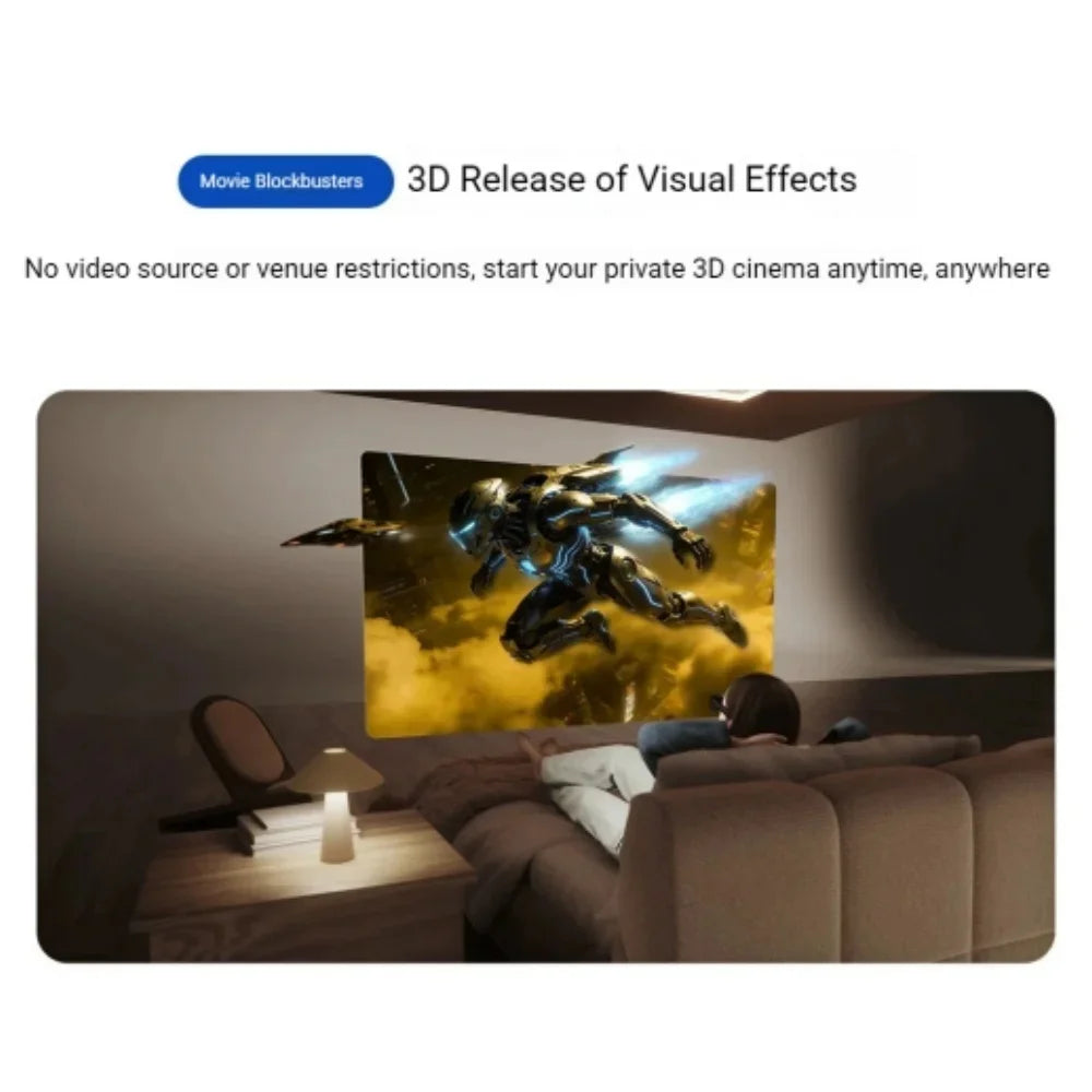 XREAL 1S Smart AR Glasses Native 2D to 3D Virtual Reality 3DoF Spatial Hover 500" Portable Giant Screen 52 FOV Movie Viewing