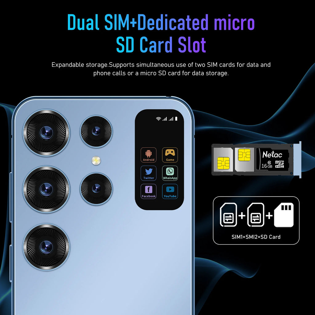 S25 Ultra 2025 unlocked 4G smartphone with built-in stylus and full screen display, 2TB storage, global version