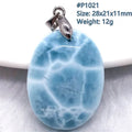 Natural Blue Larimar Trendy Necklace Pendant Women Men Gift Beads 925 Sterling Silver Dominica Water Drop Crystal Stone Jewelry