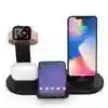 4 in 1 Wireless Charging Station - Fast 15W Qi Certified Dock (Black) Type-C Black Tidesmit