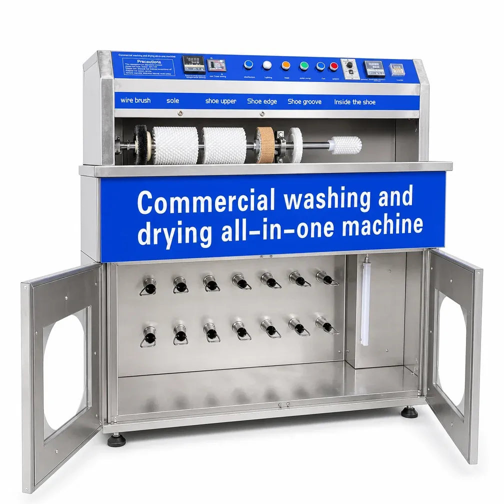 Commercial Shoe Washing Machine Semi Automatic Shoe Dryer All in One Washer Blue Light Sterilization Cabinet