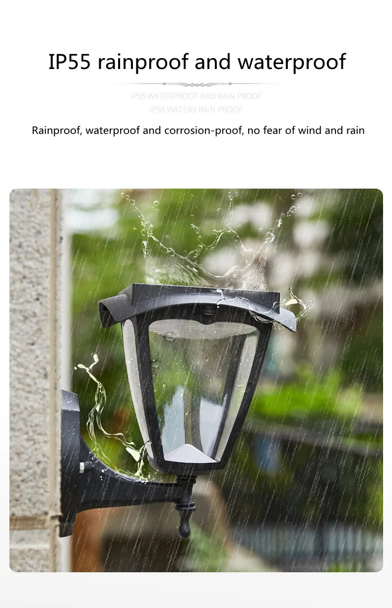 Solar Garden Decoration Outdoor LED Wall Light Street Outdoor Solar Panel Waterproof Sunlight Wall Lamps Solar Spotlights