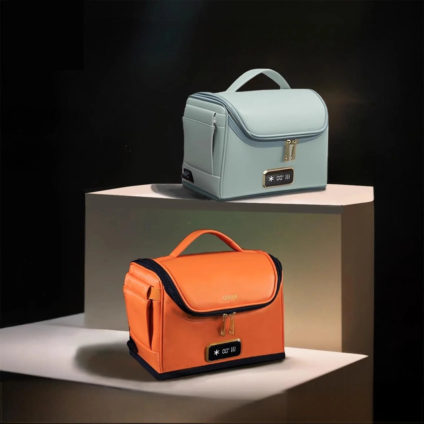 Luxury Pu Leather Hot and Cold Bag DC Electric Cooler Warmer Portable Fashionable Women's Handbag High-end Car Accessory