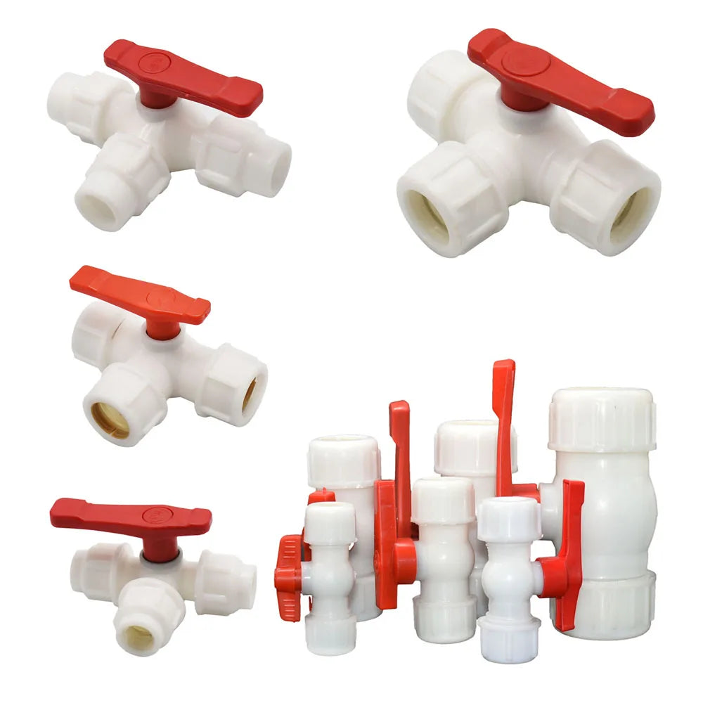 20/25/32/40/50mm PE Tube Quick Connector Elbow Tee Water Splitter Plastic Ball Valve Coupler Farm Irrigation Water Pipe Fittings