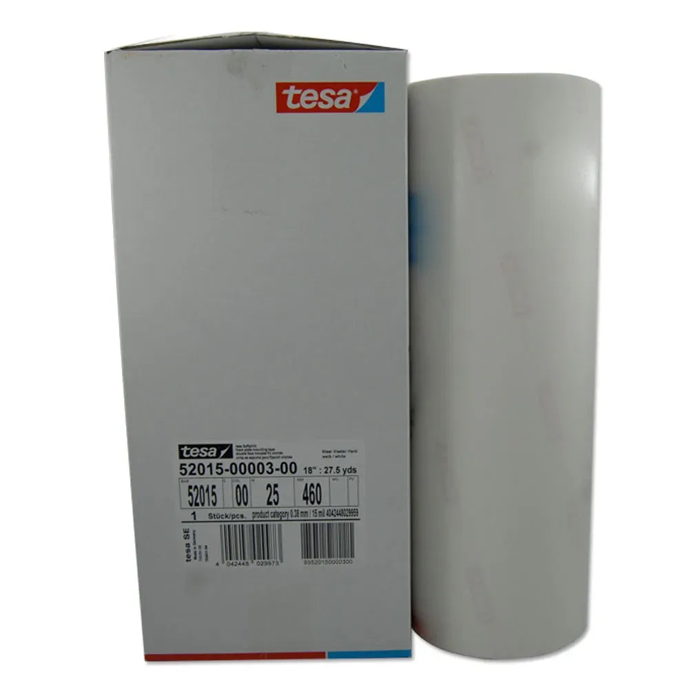 Gray plate mounting masking tape roll with tesa label and cardboard sleeve