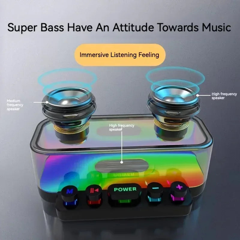 Portable Bluetooth Speaker with RGB Lights – Wireless HIFI Audio 3W My Store