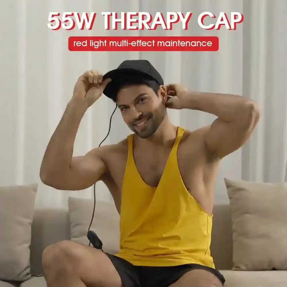 Red Light Therapy Cap 630nm 850nm Infrared Treatment - Black Tidesmit