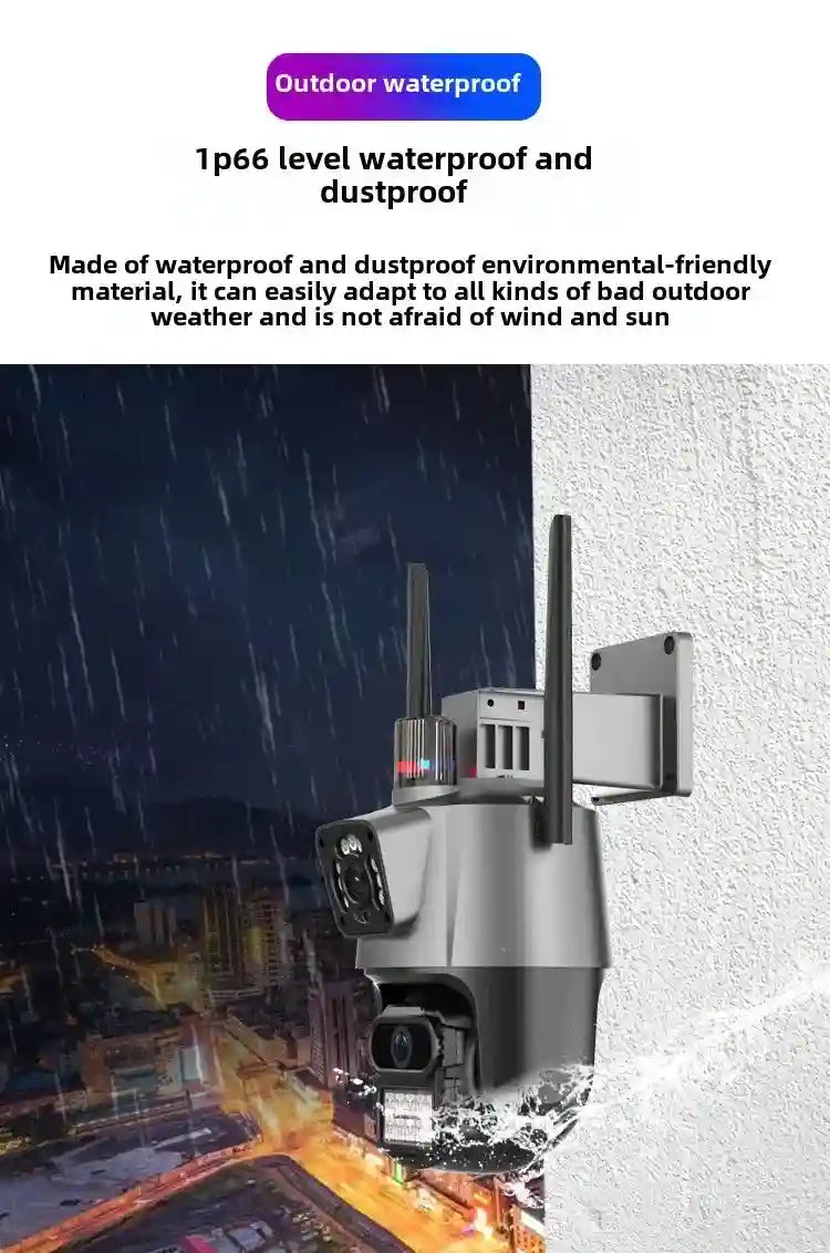 4K Dual Lens WiFi Security Camera | 6MP Smart Home Outdoor PTZ Tidesmit