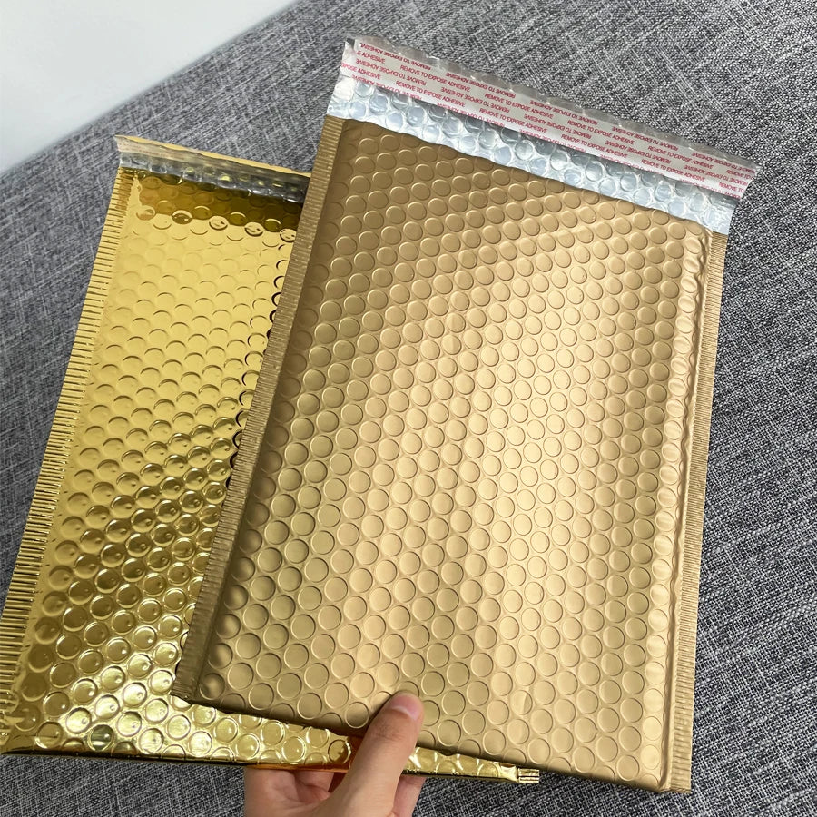 A4 Bronze Bubble Mailers Metallic Bubble Bag Padded Envelopes Low Moq in Stock with Tear