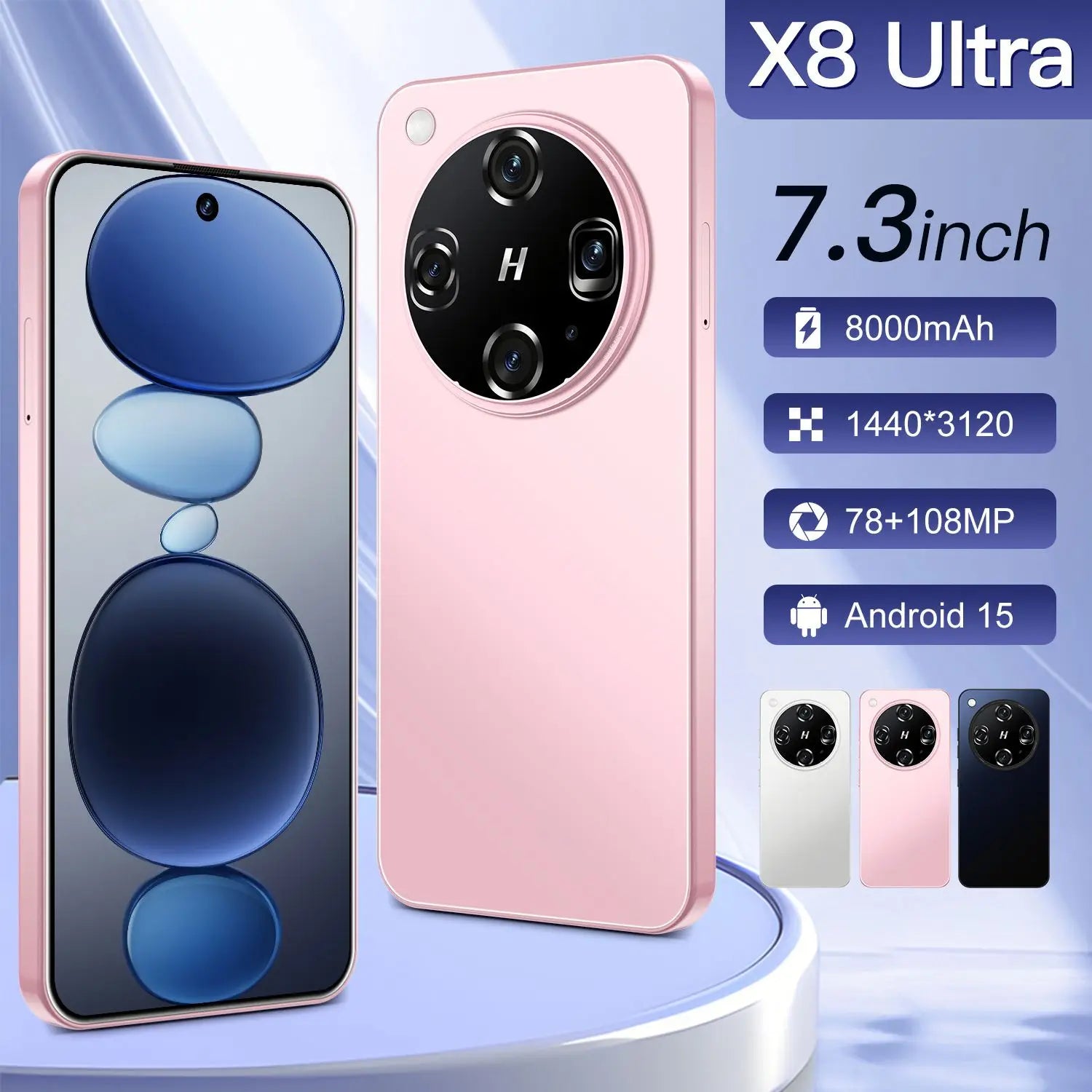 X8 Ultra 5G Smartphone, 1TB, 16GB RAM, 7.3 Inch HD Display Tidesmit