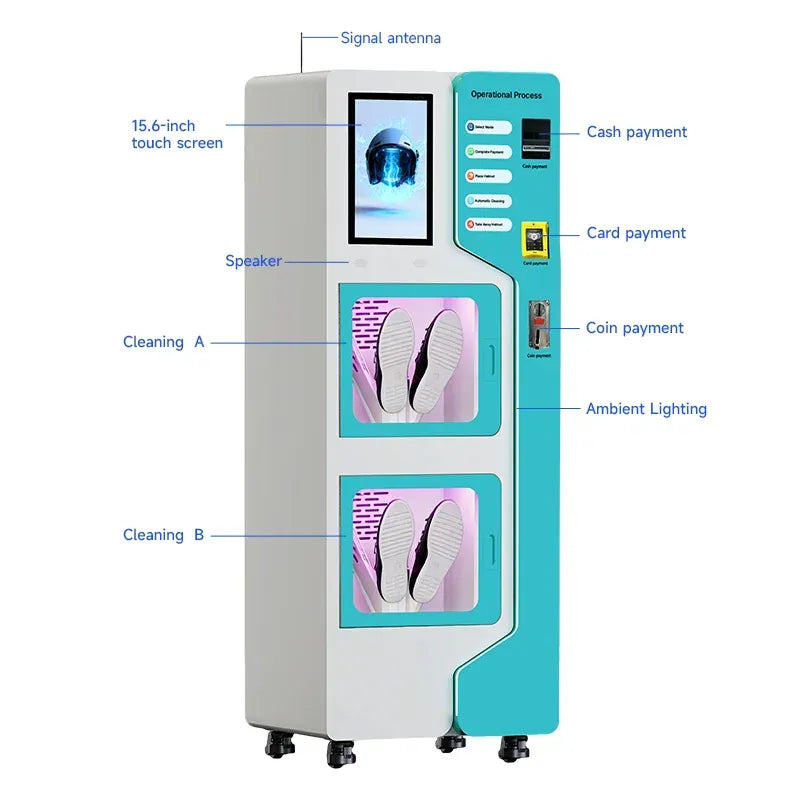 Commercial Shoe Washing Cleaning & Drying Machine with SDK Cloud-Based Management Wi-Fi