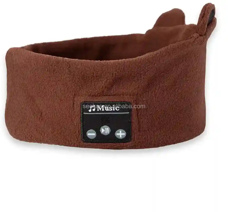 Wireless Kids Headband Headphones - Soft Plush Audio for Travel Bear Tidesmit