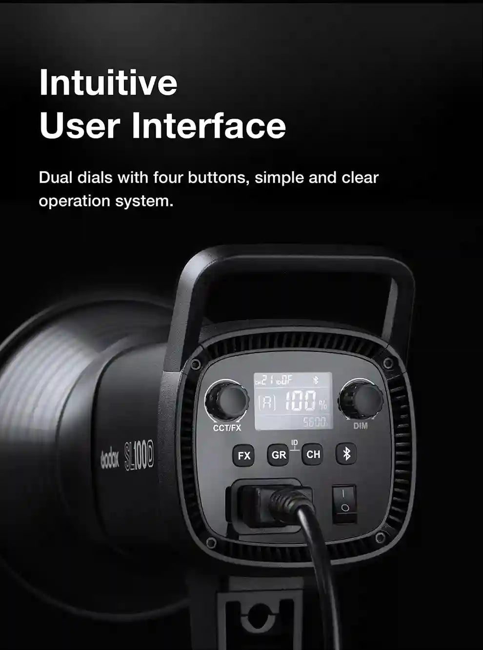 Godox SL100Bi Bi-Color LED Video Light - 100W Bowens Mount Studio Kit Tidesmit