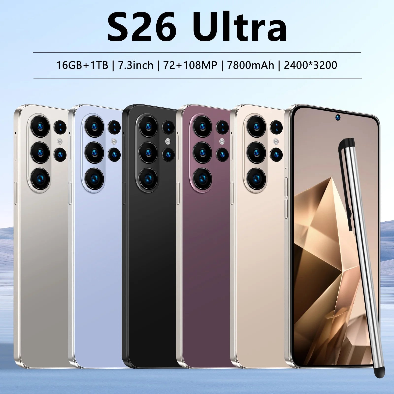 Unlocked 5G Smartphone: 7.3 Inch AMOLED Display, 16GB RAM, 1TB Storage Tidesmit