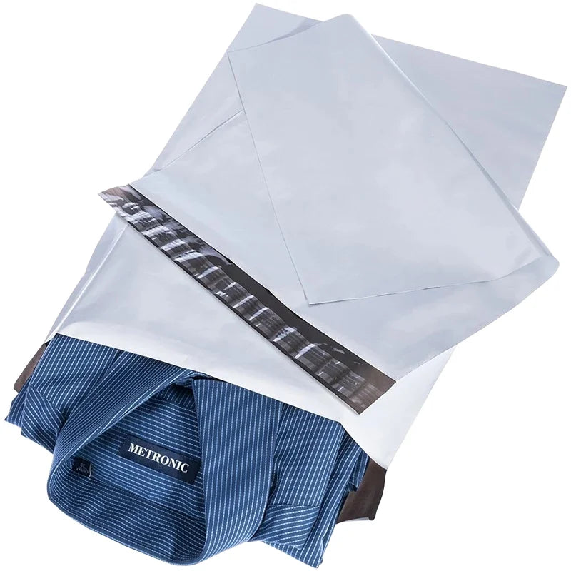 100pcs Durable 14.5x19 White Poly Mailers Self-Adhesive Waterproof Tear-Proof Shipping Bags Mailing Envelopes and Postal Bags
