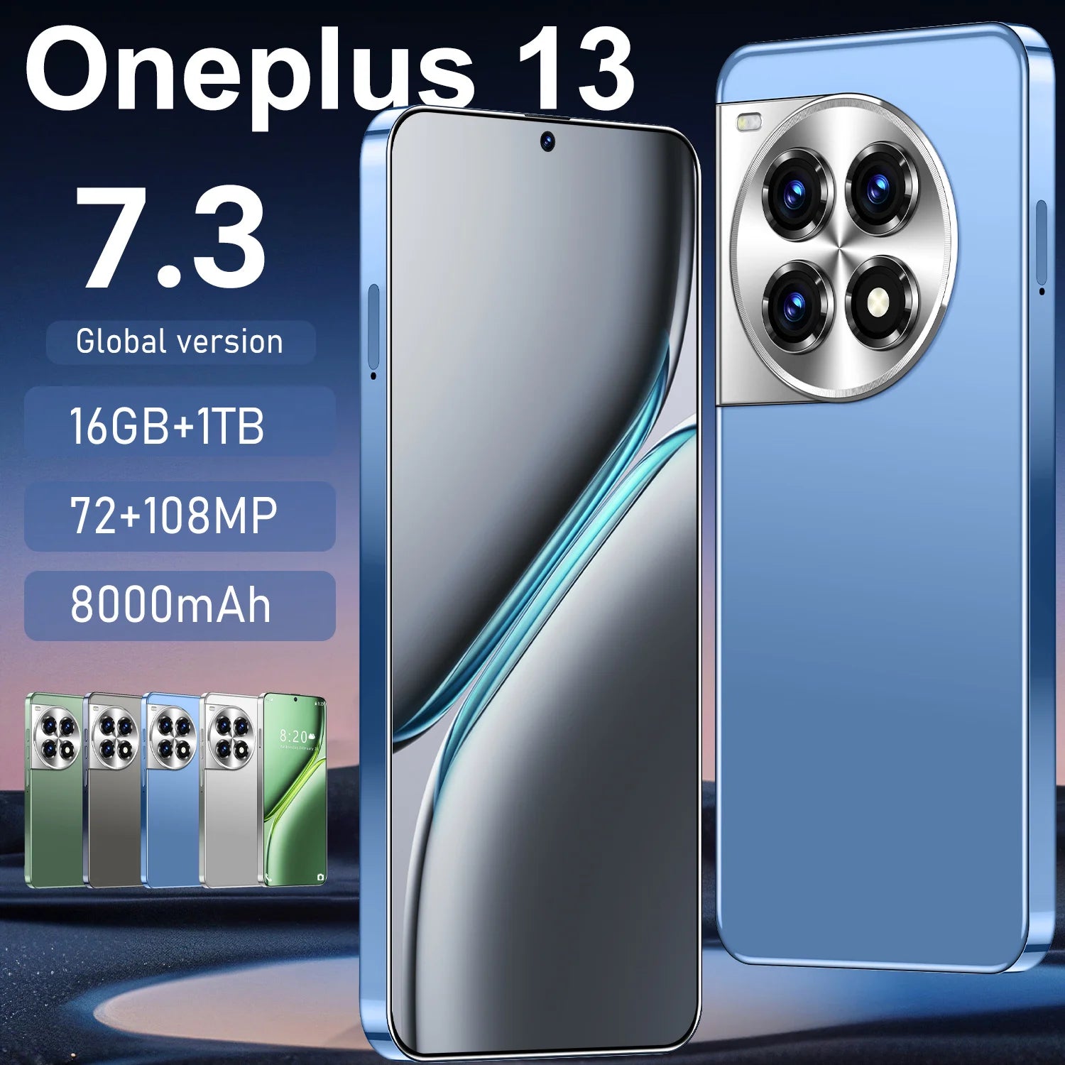 OnePlus 13 Global Version smartphone with 7.3-inch screen 16GB RAM and 1TB storage, fourth gallery view