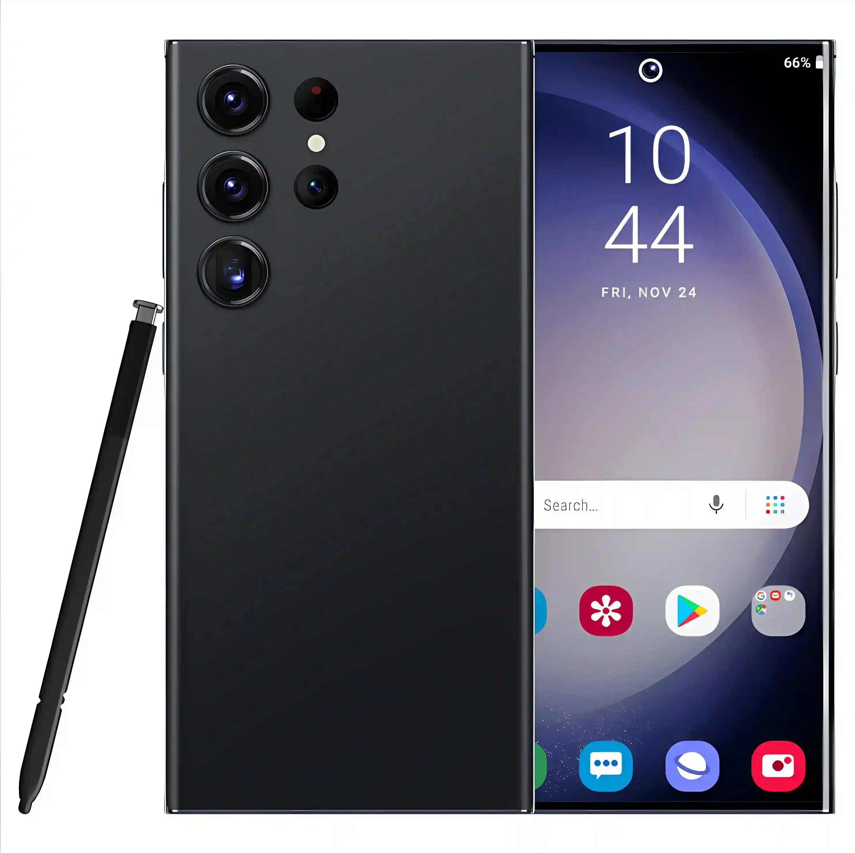 Hot Selling Unlocked 7.3-Inch for Gal Axy S24 Ultra 4G Smartphone 512G Android Phone with 108MP Rear Camera CDMA and LTE Cellula Black 12g Tidesmit