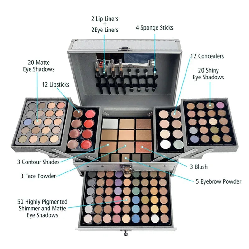 Professional Makeup Kit | 132 Color Eyeshadow Palette | Salon Quality Professional Makeup Kits Tidesmit