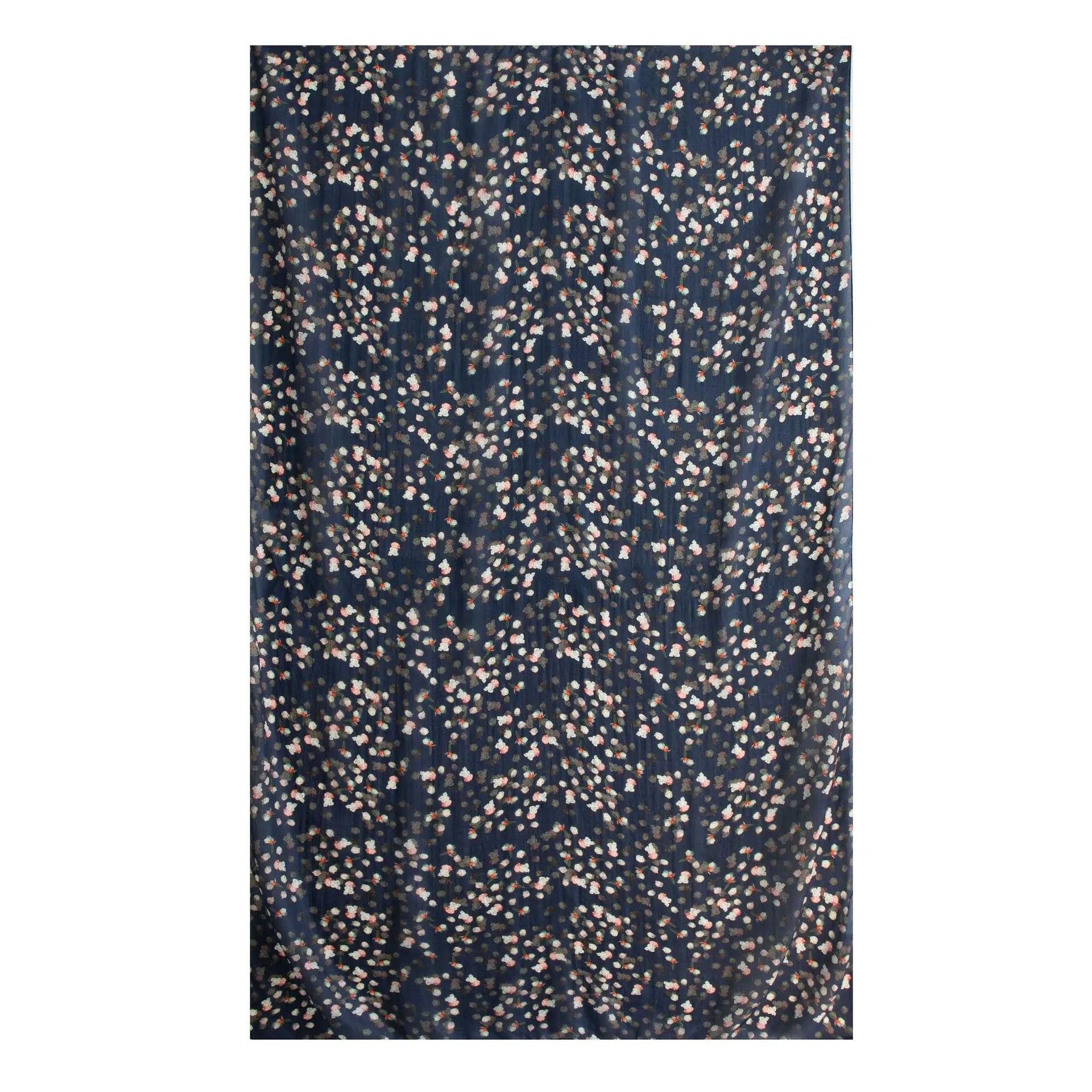 Carefully Selected Hangzhou Silk Scarf Women Long Mulberry Silk Shawl Ink-wash Peony Print Vintage Style Premium Feel Spring