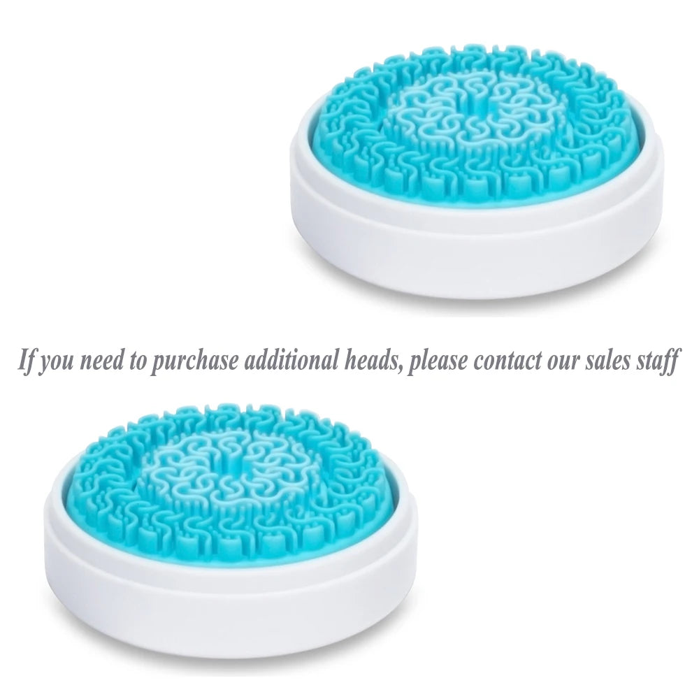 Blue silicone facial cleansing brush replacement heads for sonic deep skin cleaning and blackhead removal spa machine.