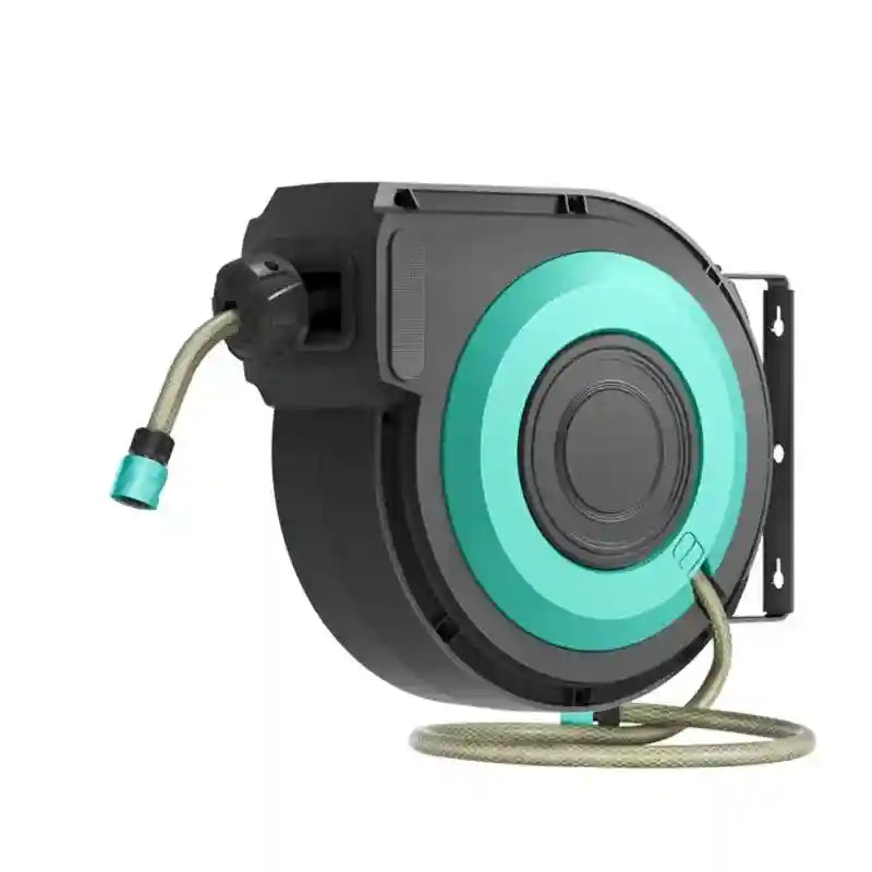 Retractable Garden Hose Reel 15m - Wall Mount Automatic Azure Tidesmit