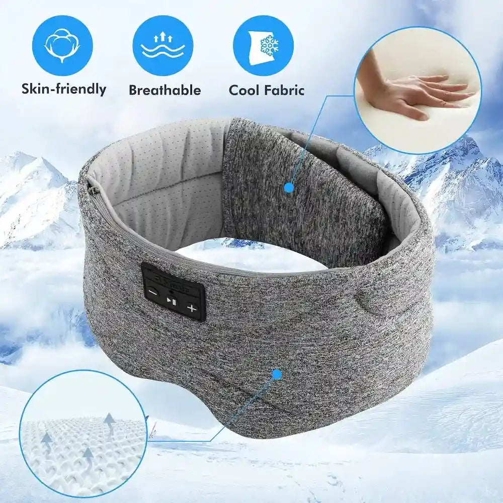 Bluetooth Sleep Eye Mask with Wireless Headphones - Grey Tidesmit Tidesmit