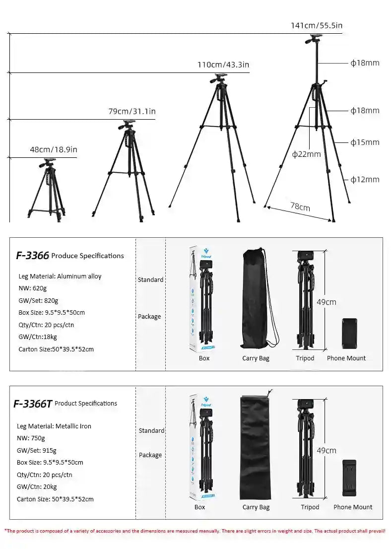 Tidesmit Ring Light with Tripod Stand - F-3366T Adjustable LED Setup Tidesmit