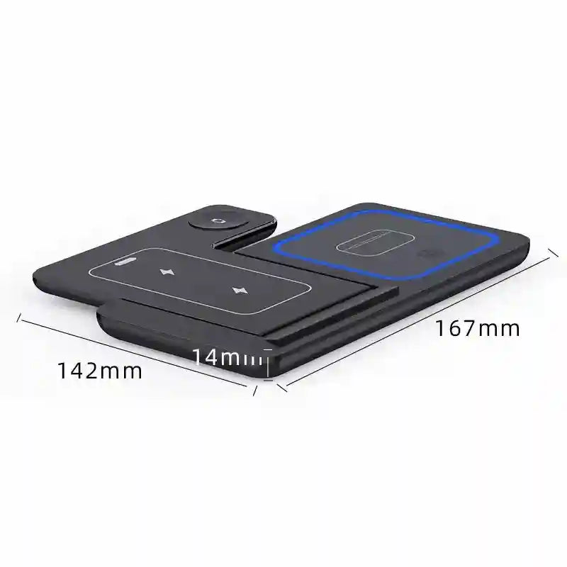 3-in-1 Foldable Wireless Charger Stand - Fast Qi Certified Charging Tidesmit