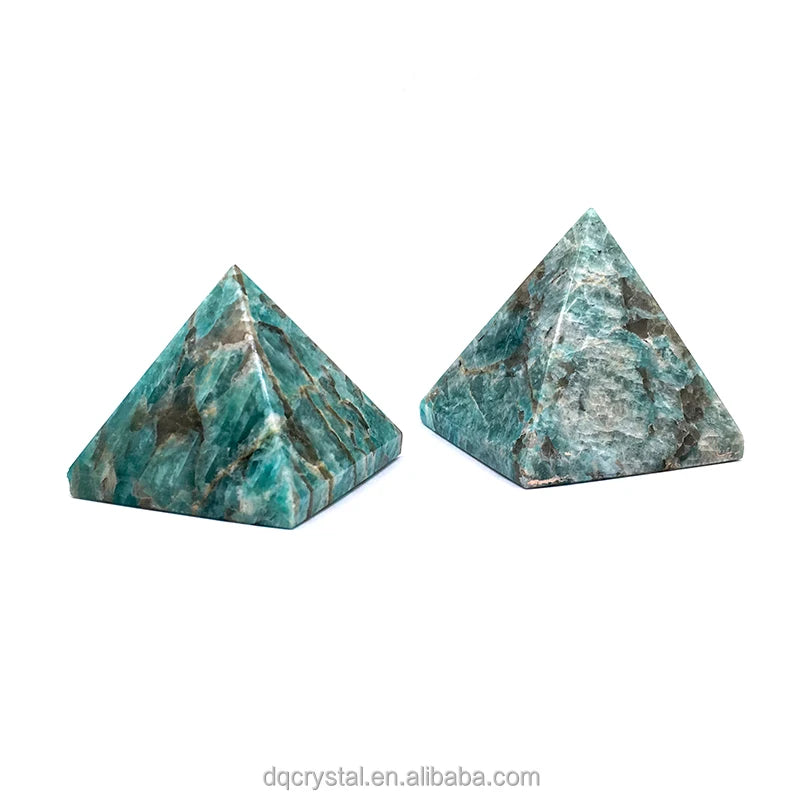 Wholesale Natural Healing Amazonite Pyramid Green Crystal Egypt Pyramid Paperweight for Decoration and Gifts