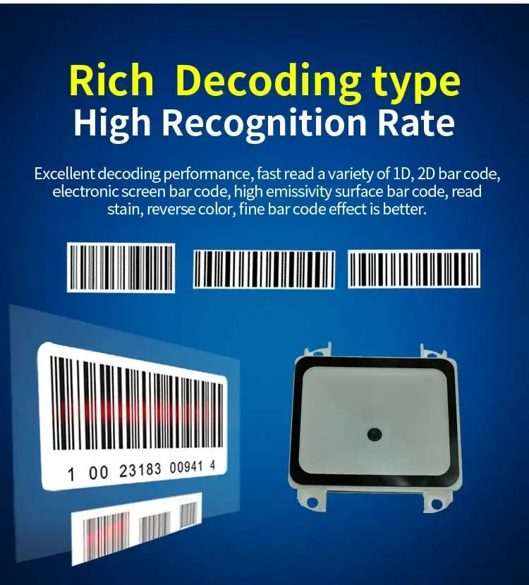 RS232 USB TTL 2D Barcode Scanner Module Embedded mini size scanning module Automatic intelligent sensitive sensing 2D QR reader