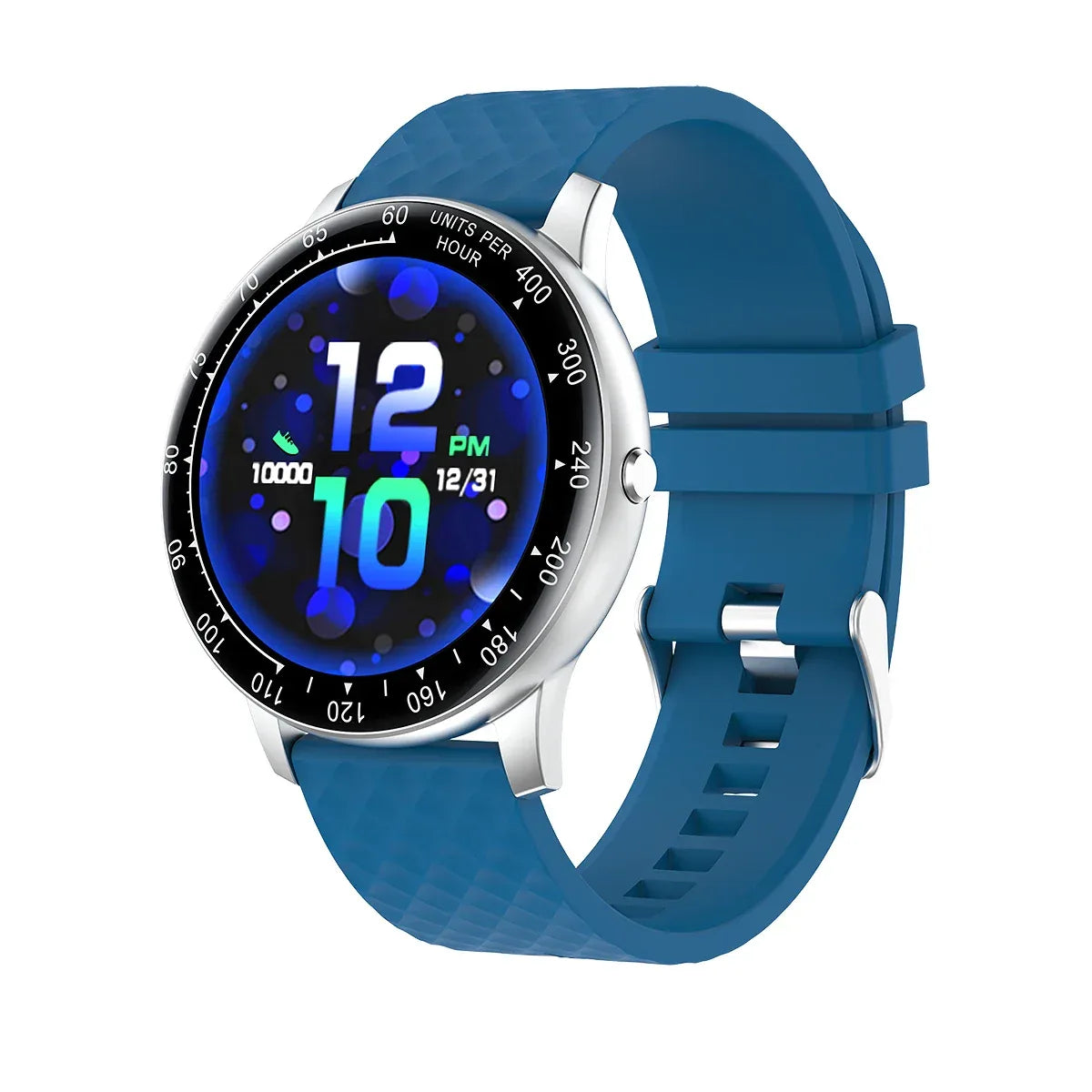 Waterproof Fitness Tracker Smartwatch with Heart Rate & GPS - Black 02 Blue My Store