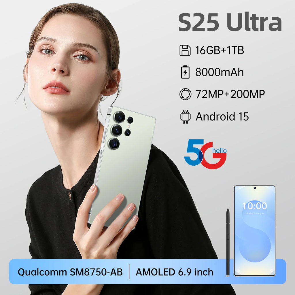 Unlocked 5G Smartphone 16GB RAM 1TB Storage 108MP Camera Tidesmit