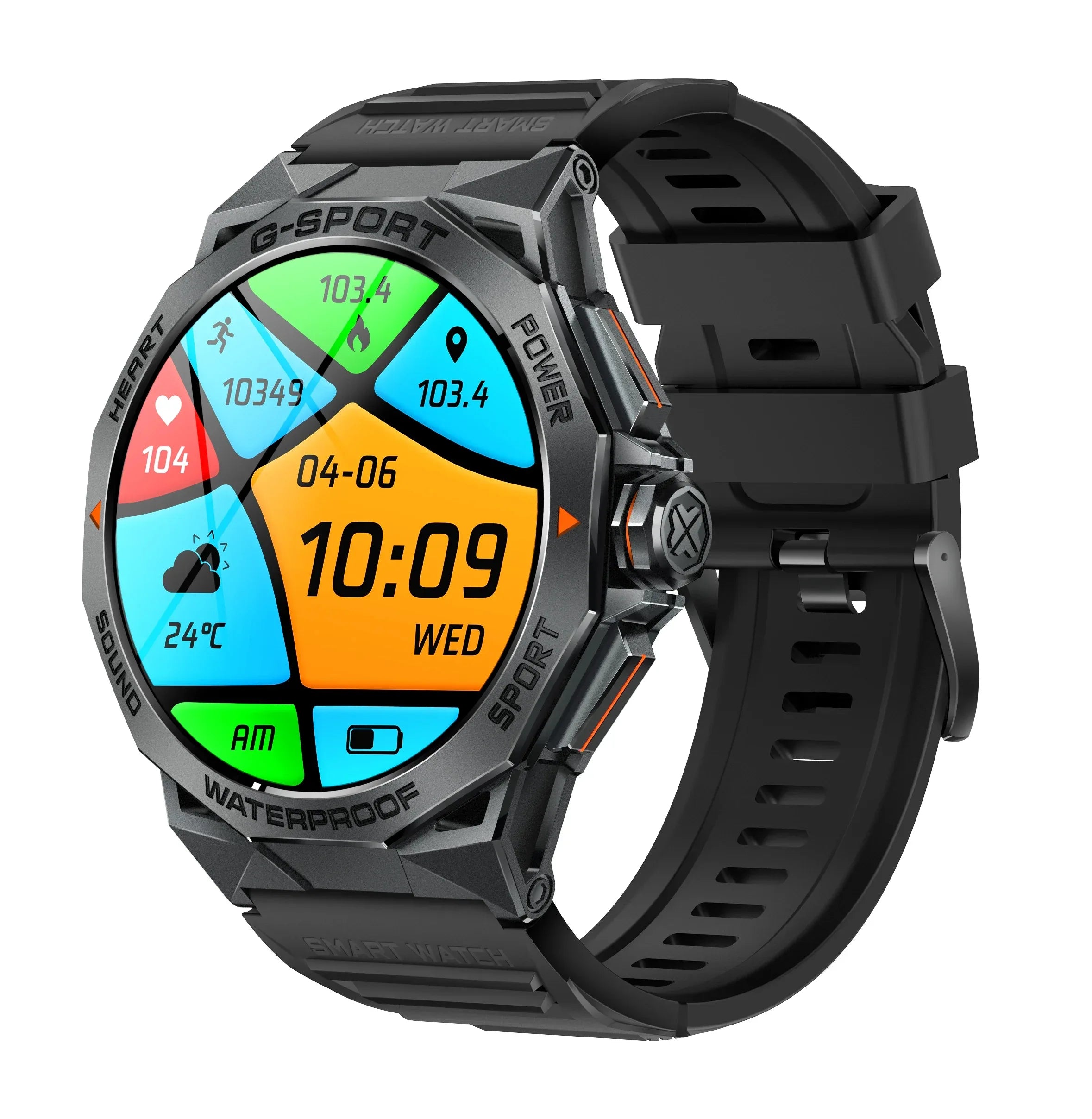 Smartwatch 1.43-Inch AMOLED Fitness Tracker - Black/Orange Black My Store