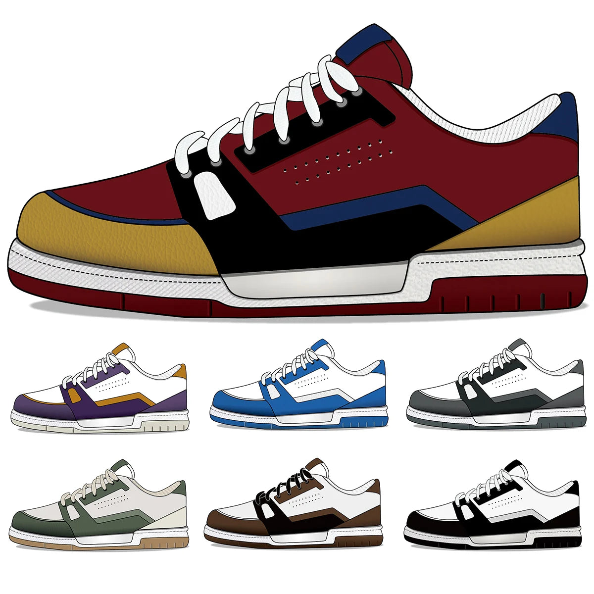 Luxury Fashion Customize Brand Men Skateboard Custom Sb Genuine Leather Sneaker Shoes Custom Brand