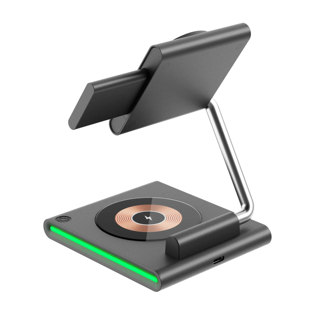 3 in 1 Magnetic Wireless Charger - Foldable 15W Fast Charging Stand Tidesmit