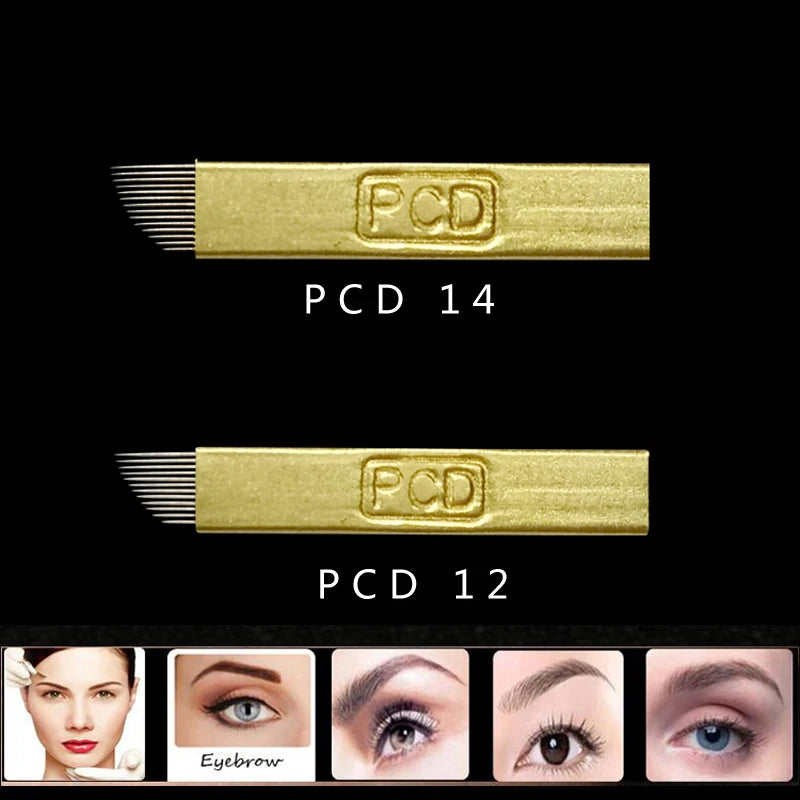 Microblading Blades 100pcs PCD Needle Set for Professional PMU Artists Permanent Makeup Machines Tidesmit