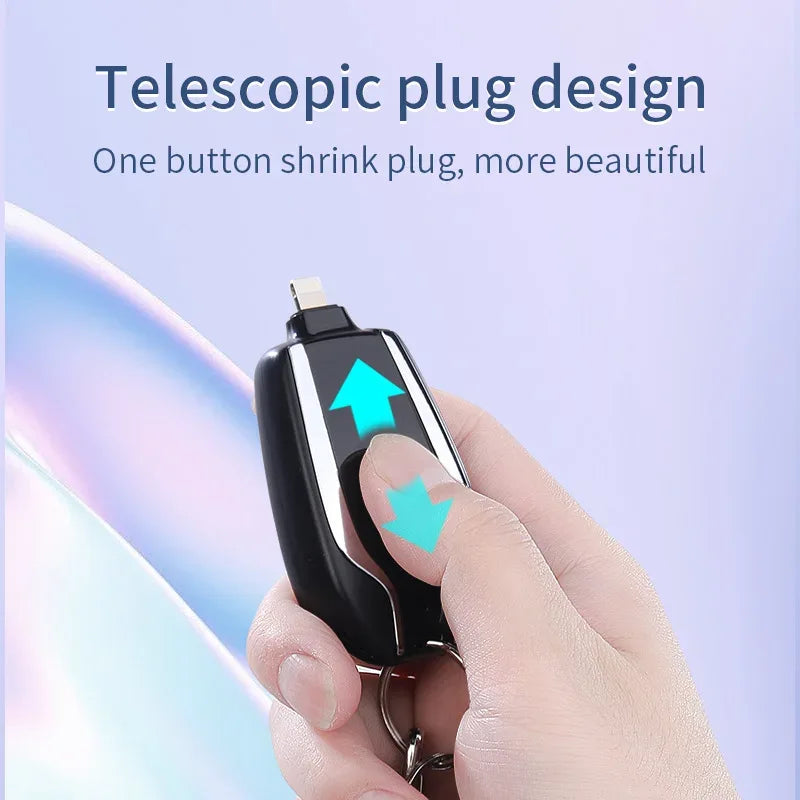 Mini Portable Charger 1500mAh Keychain Battery for iPhone and USB-C Tidesmit