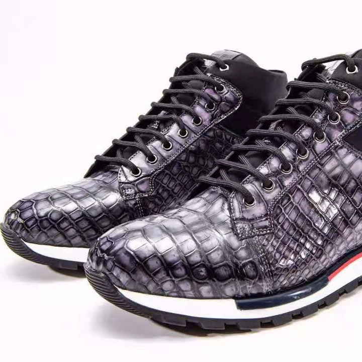 Goodyear Decent Sepatu Walking Style Shoes Genuine Crocodile Leather Office Mens Shoes Sneakers High End Alligator Shoes Men