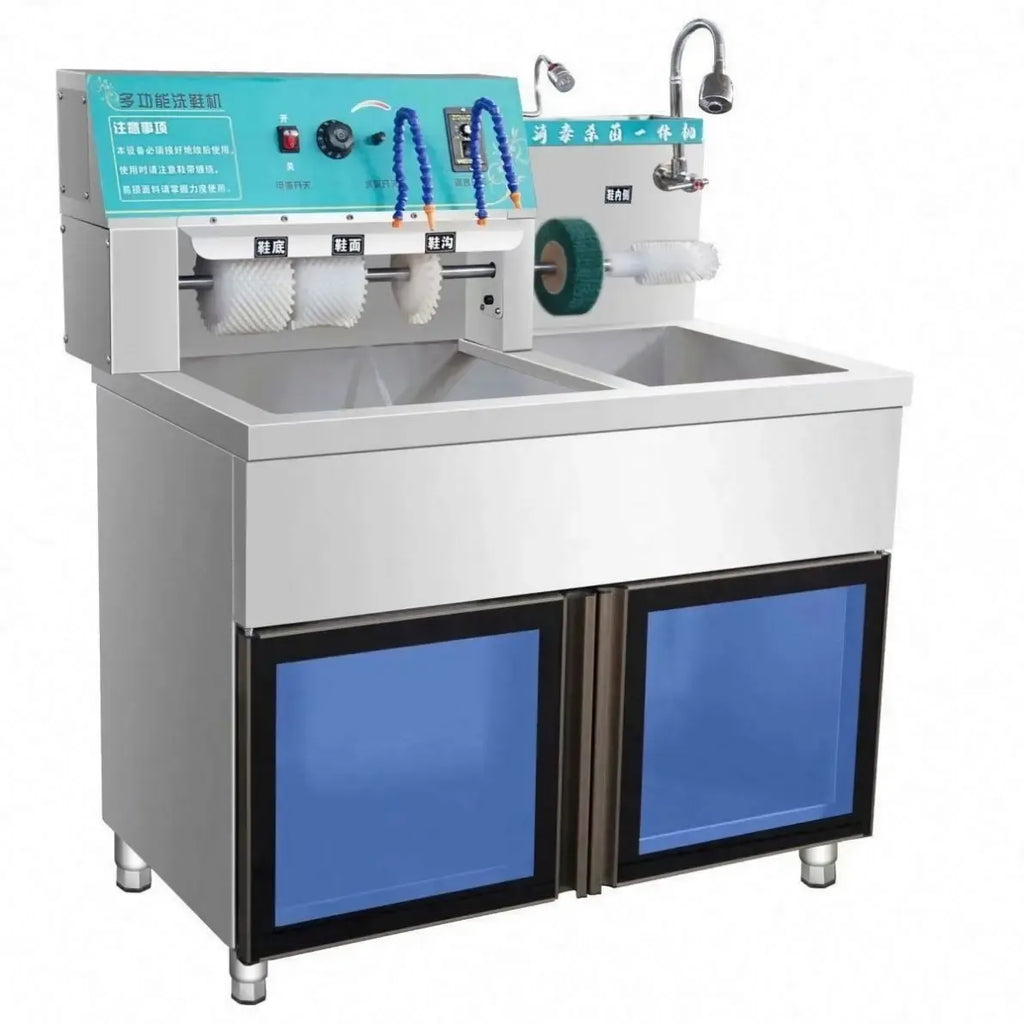 Industrial Stainless Steel Automatic Shoe Washing Equipment Drying Shine Machine With Cabinet Door for Sports s