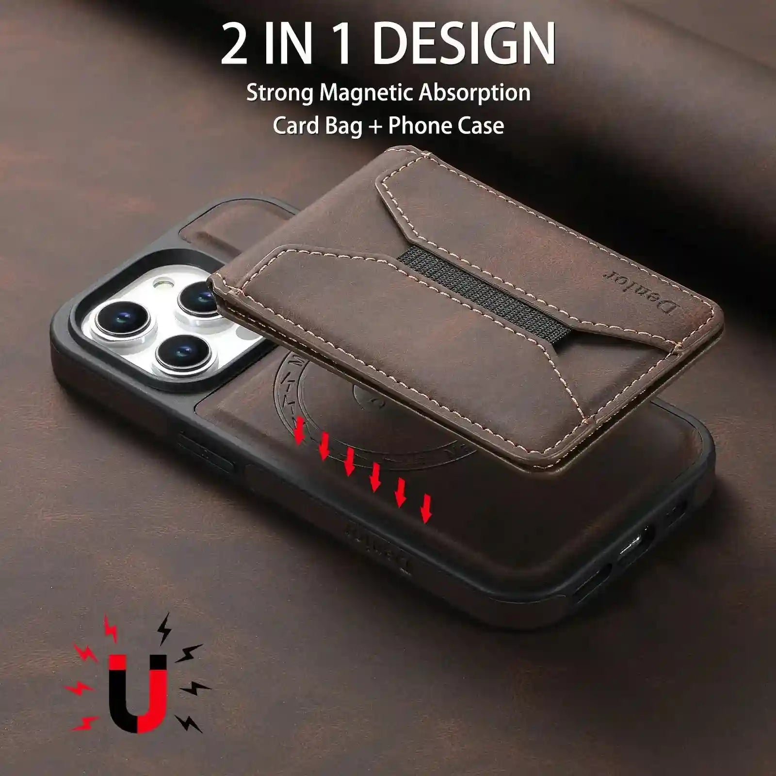 Magnetic Wallet Card Holder for iPhone 16-12 | Slim 5-Card Storage Tidesmit