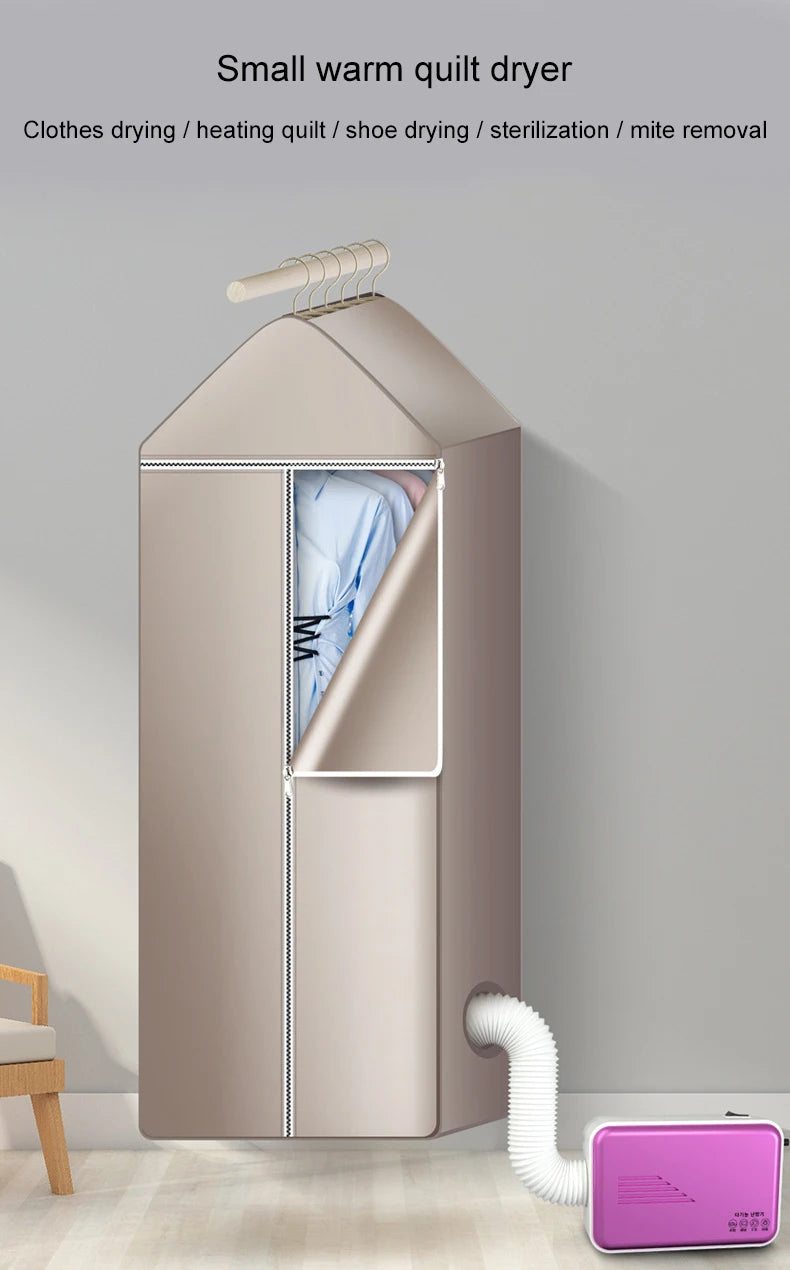 Tidesmit portable electric cloth dryer and garment heater drying baby clothes and shoes in a compact multifunction unit