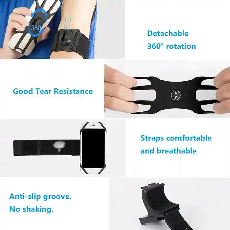 Running Phone Armband Waterproof Silicone Case Black - Tidesmit Tidesmit