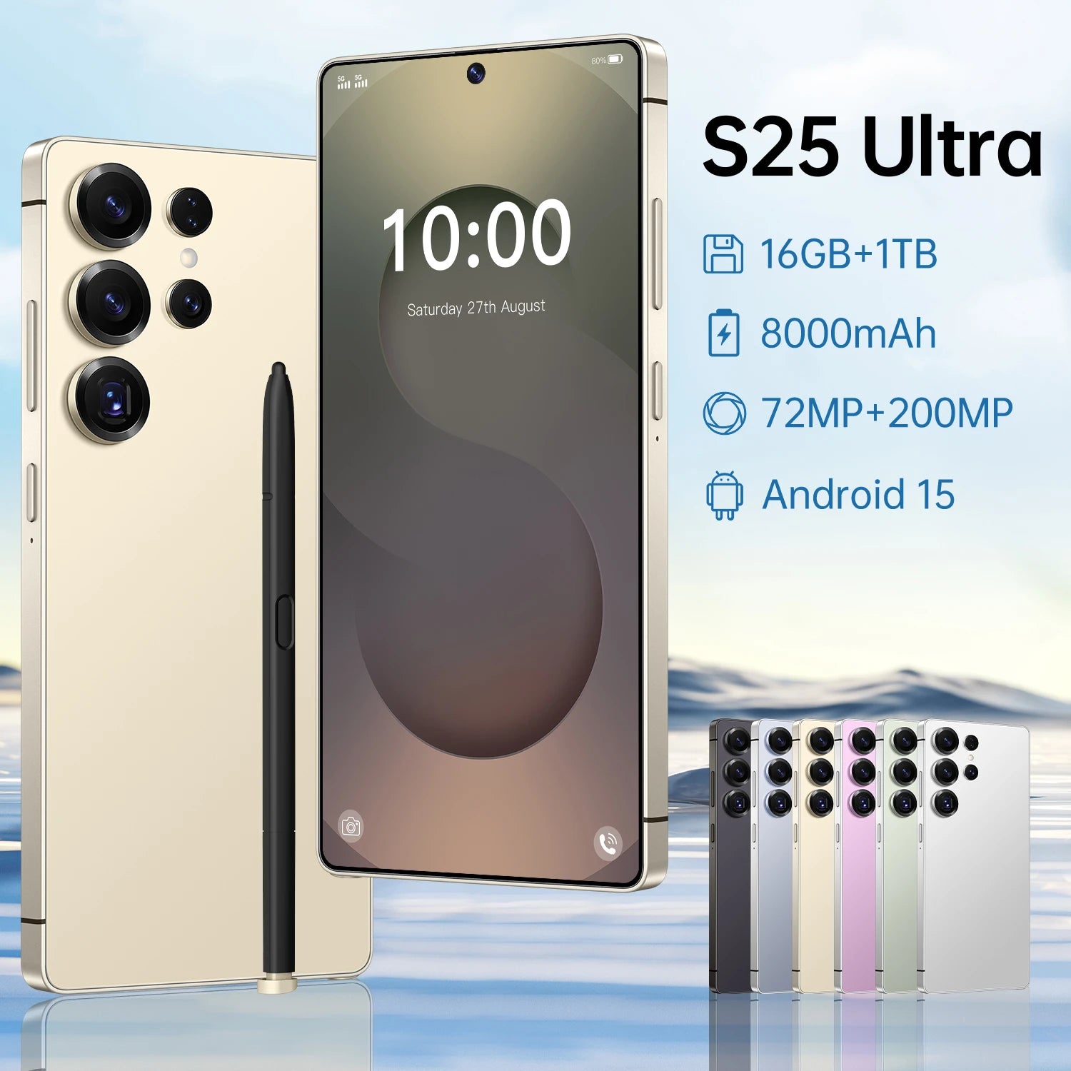 S25 Ultra 5G Smartphone 1TB 16GB RAM AMOLED Display | Tidesmit Gold 16g 1TB Tidesmit