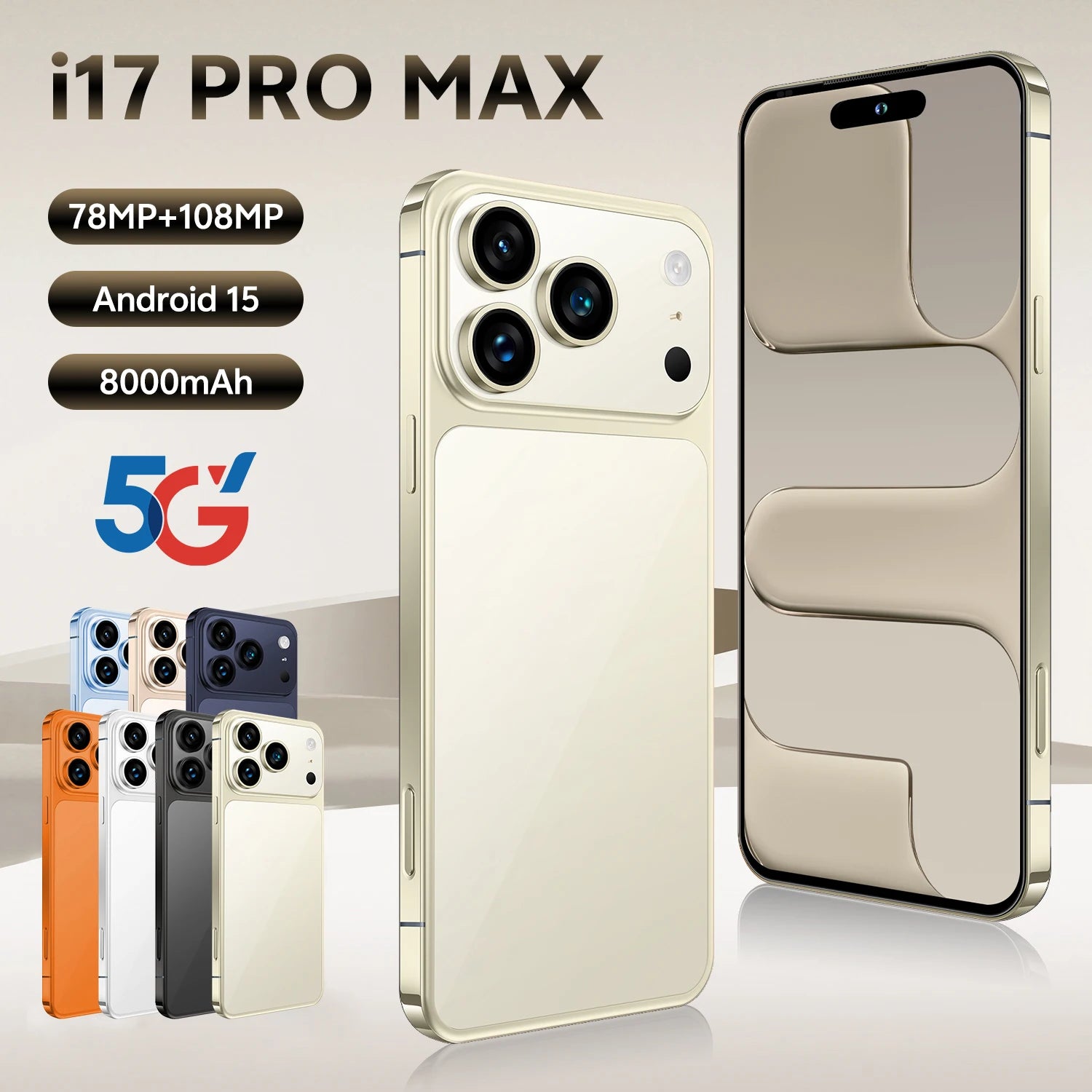 Android 5G Smartphone 7.3 Inch Display 16GB RAM 1TB Dual SIM Gray 16g 1TB Tidesmit