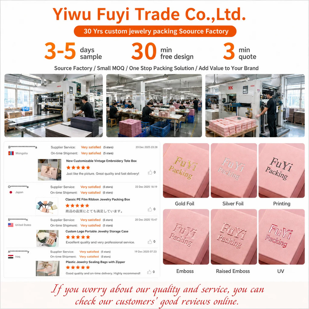 Promotional company board with custom packaging examples and foil printing labels