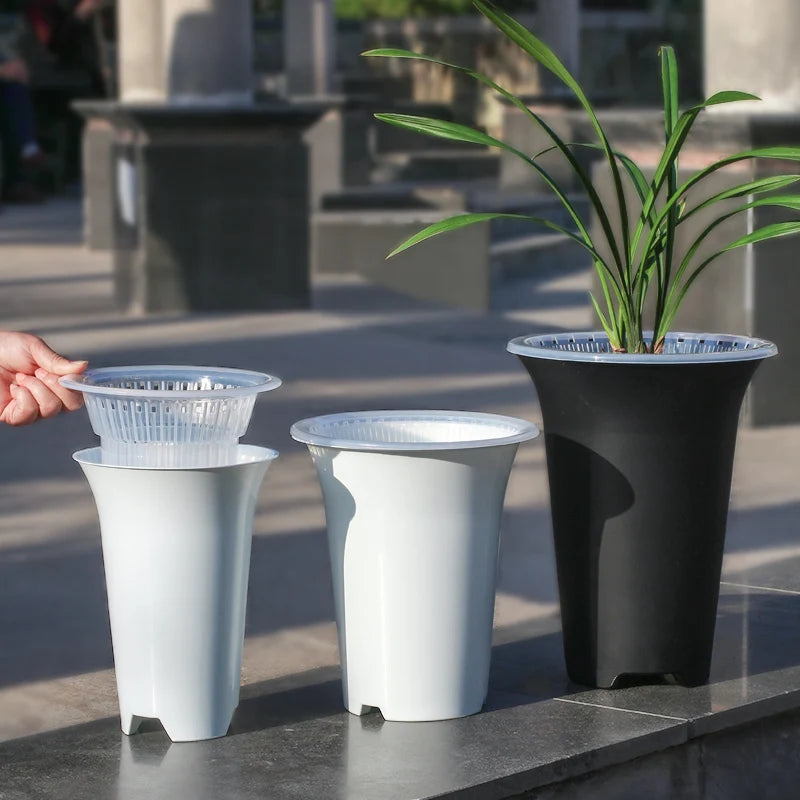 Orchid Pots with Air Holes Cymbidium Planter High Waist Plastic Flower Pot Excellent Drainage Garden Kits Double Layer Durable