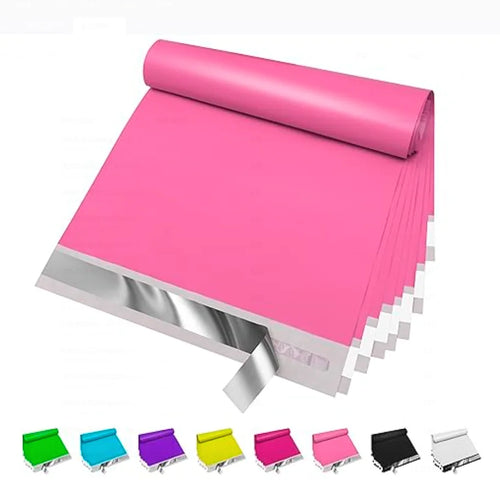 Pink waterproof self-sealing poly mailer pouch, 10x13 shipping bag style